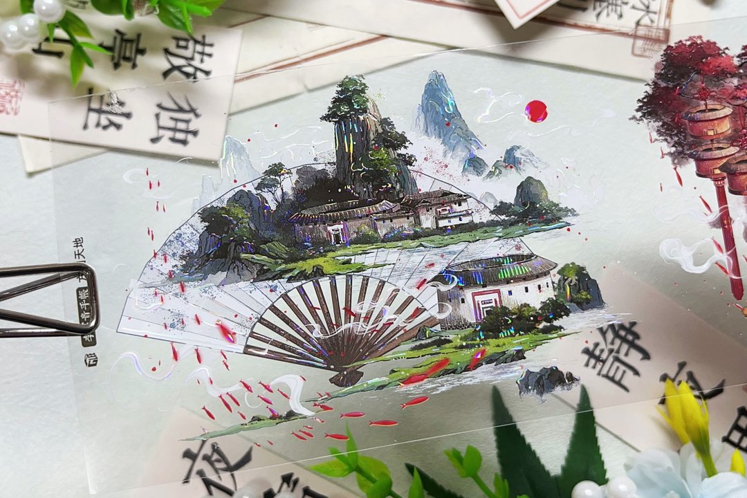 方圆天地 PET 紙膠帶 贝壳光 10米卷 - 纸胶带 - 其他材质 