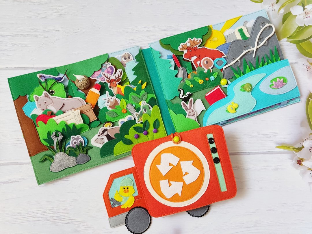 Teaching Children to Save Nature: How to Clean Up Garbage - 玩具/玩偶 - 其他材质 绿色