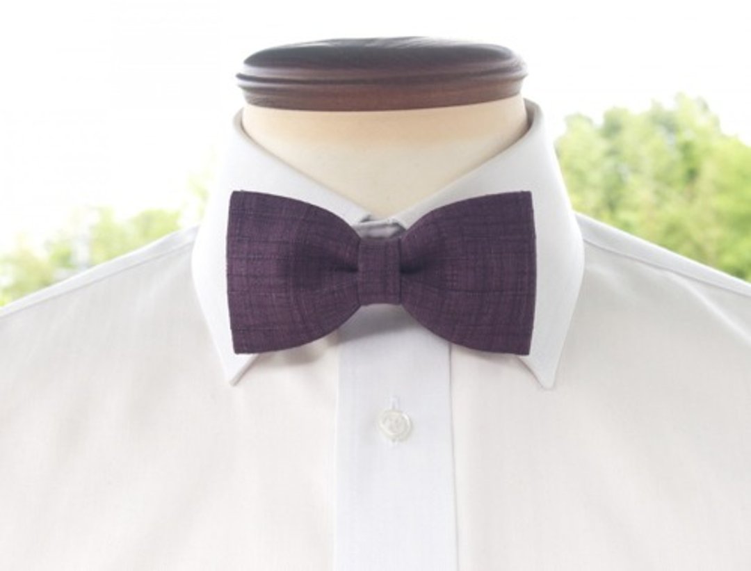TATAN Japanese style change weave bow tie (purple) - 领结/领巾 - 棉 紫色