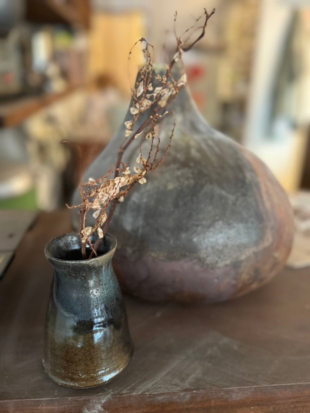 大甲溪自然釉柴烧花瓶 - 花瓶/陶器 - 陶 黑色