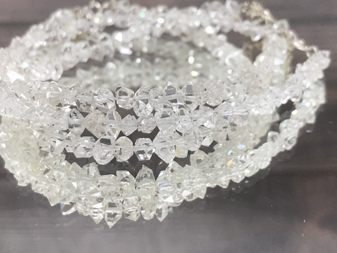 天然赫基蒙水晶 美国闪灵钻手链  高等级清透进全美 4mm 水晶手链 - 手链/手环 - 水晶 白色
