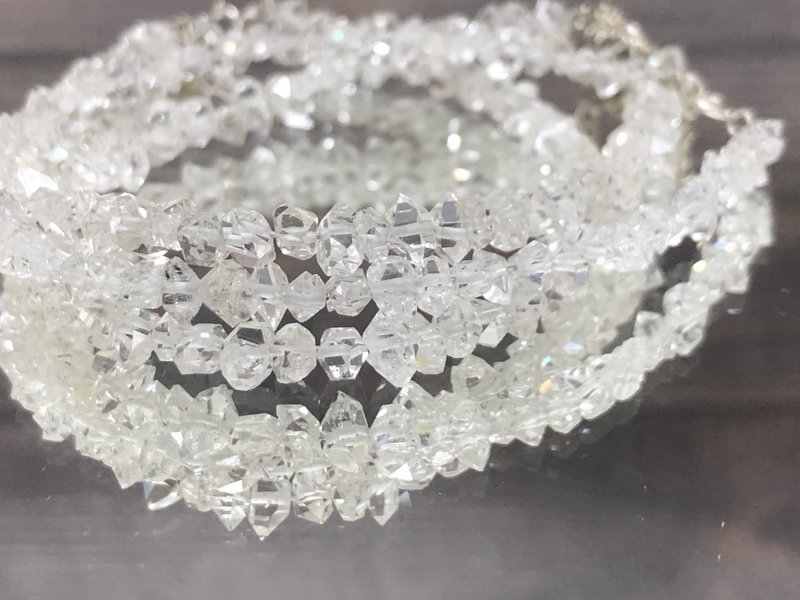 快速出货 天然赫基蒙水晶 美国闪灵钻手链  高等级清透进全美 4mm - 手链/手环 - 水晶 白色