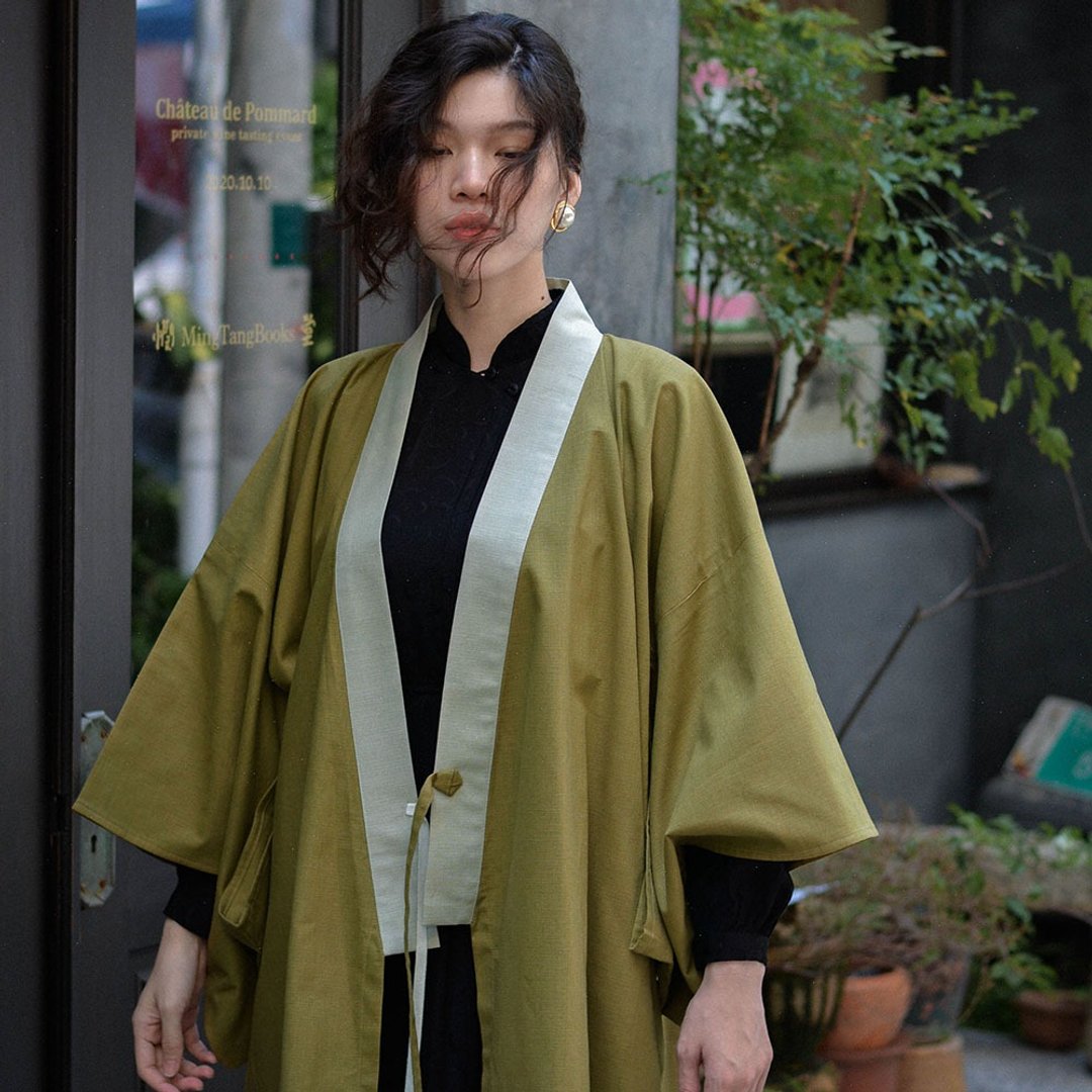 岛SHIMA |  订制款 |  素面节纱羽织 |  焙茶 - 女装休闲/机能外套 - 其他材质 灰色