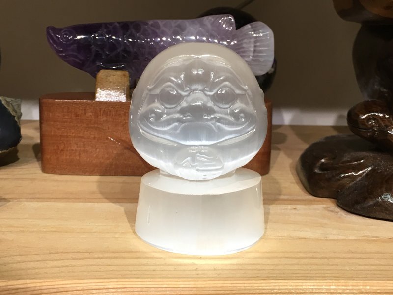 摩洛哥透石膏石达摩公仔 - 去除负能量 提升空间 - 摆饰 - 水晶 