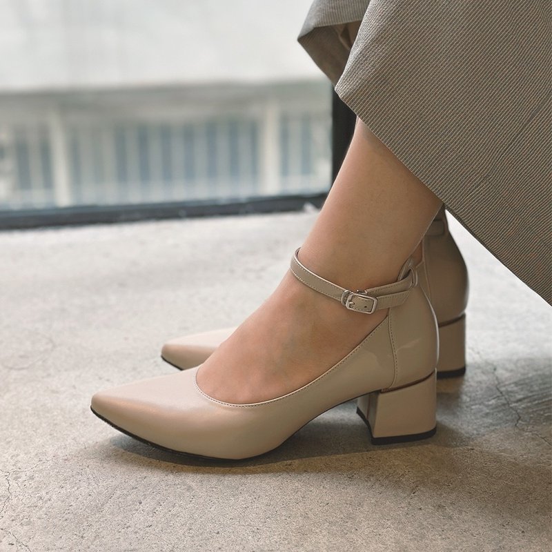 眷恋玛莉珍高跟鞋-海盐奶盖 - 高跟鞋 - 真皮 白色