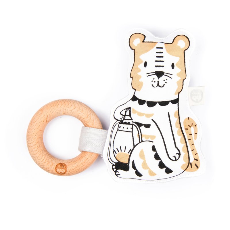 有机棉榉木固齿器 -达西老虎 - 玩具/玩偶 - 棉．麻 橘色