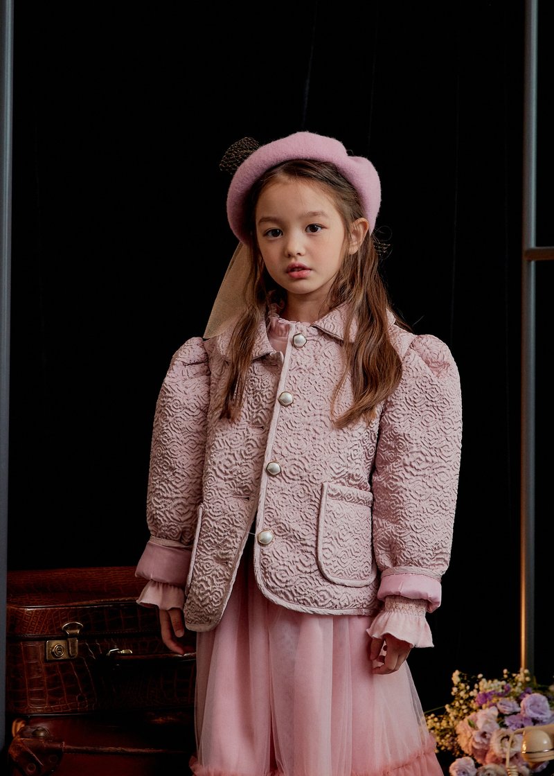 女孩提花衬垫 - 童装外套 - 聚酯纤维 粉红色