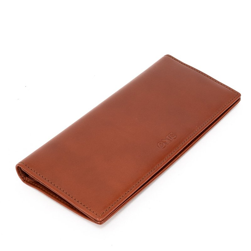 意大利植鞣12卡1照薄型牛皮长夹(棕色) - 皮夹/钱包 - 真皮 咖啡色