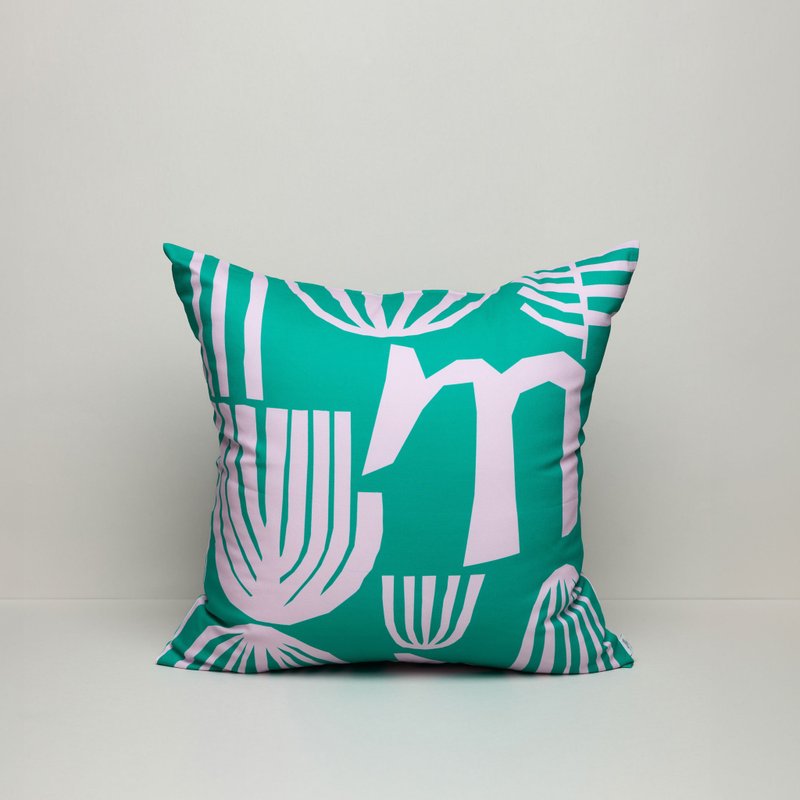 纯棉印花抱枕 / 米克斯绿 / 不含枕心 - 枕头/抱枕 - 棉．麻 