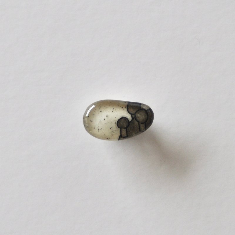 铜版画碎片胸针 #0002 - 胸针 - 树脂 灰色