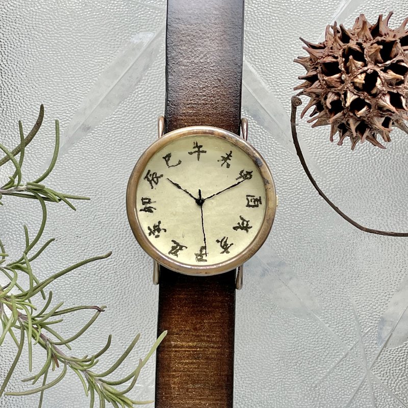 江户文字手表L浅茶色 - 女表 - 其他金属 卡其色