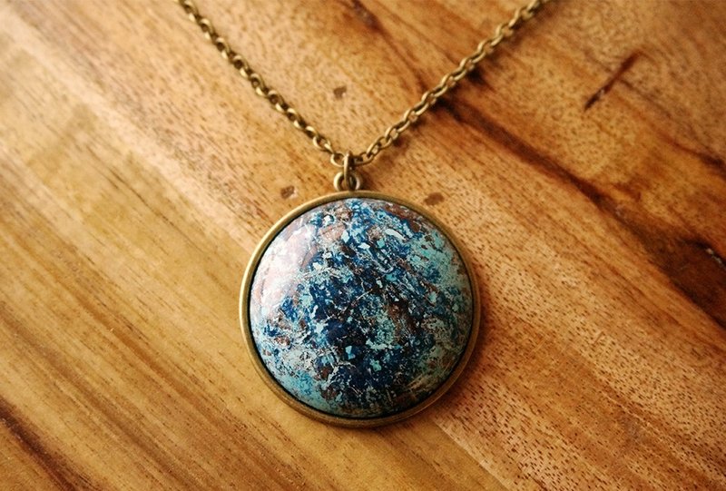 BEYOND OUR SOLAR SYSTEM- 矽孔雀石长颈链 CHRYSOCOLLA NECKLACE - 项链 - 宝石 蓝色