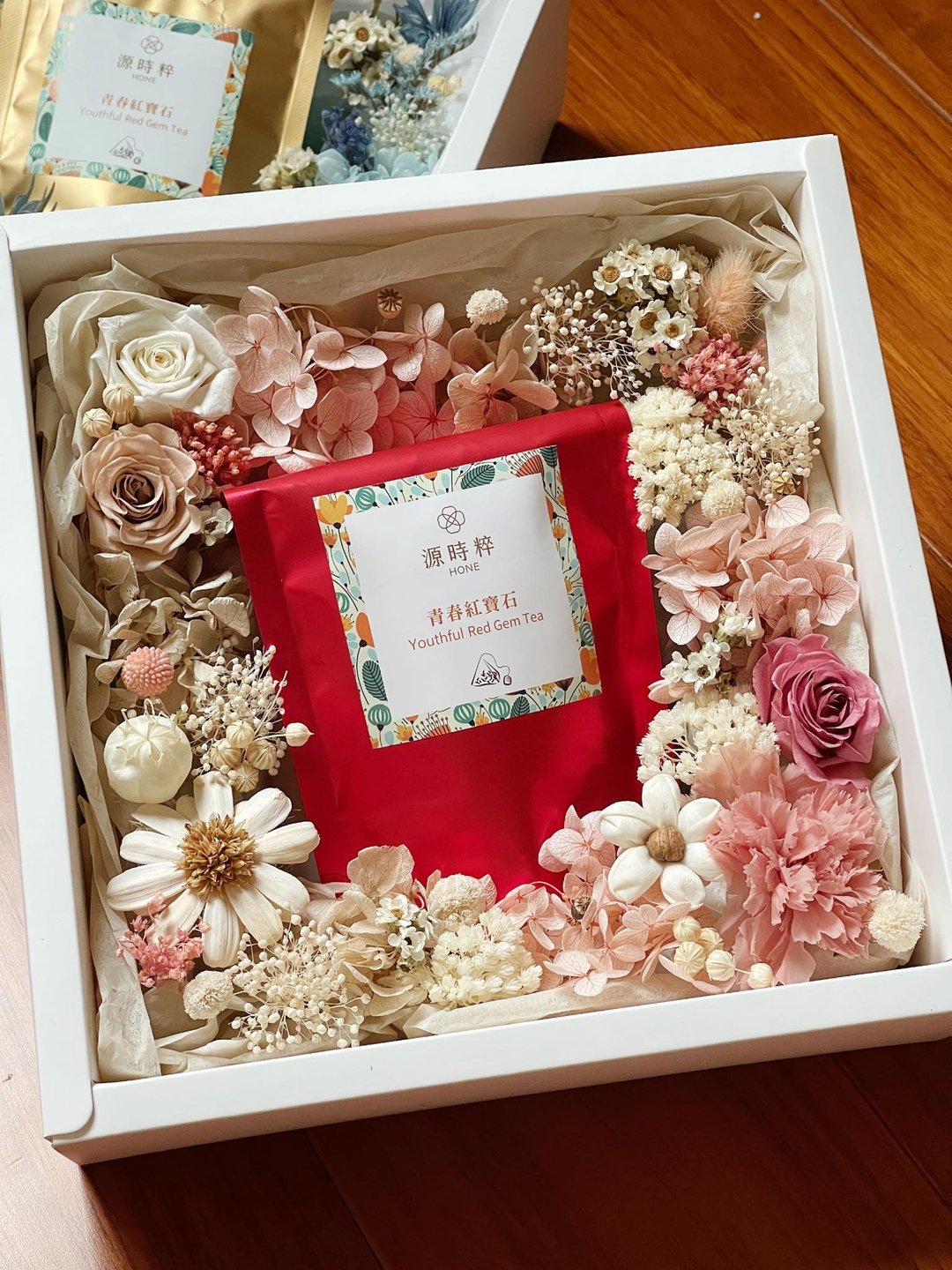 悠雅花茶宝韵时光礼盒/母亲节/永生花/国宝茶/花盒 - 干燥花/捧花 - 植物．花 