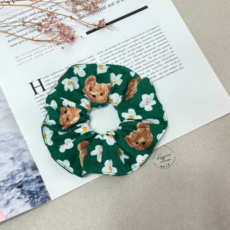 可爱花朵小熊 | 可爱花朵 | 大肠圈 - 发饰 - 棉．麻 粉红色