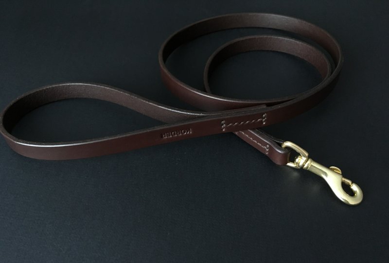 120厘米皮革狗绳，长款纯色牵引绳，服务犬牵引绳，耐用狗绳 - 项圈/牵绳 - 真皮 黑色