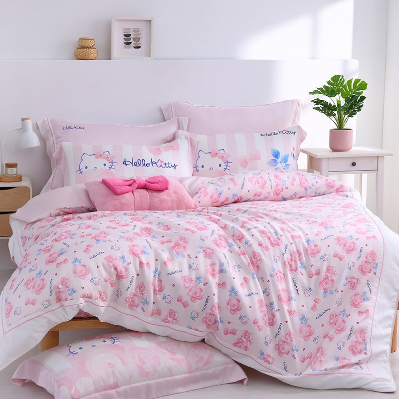 Hello Kitty-莱赛尔天丝-床包被套组- 浪漫时光-正版授权-台湾制 - 寝具 - 丝．绢 