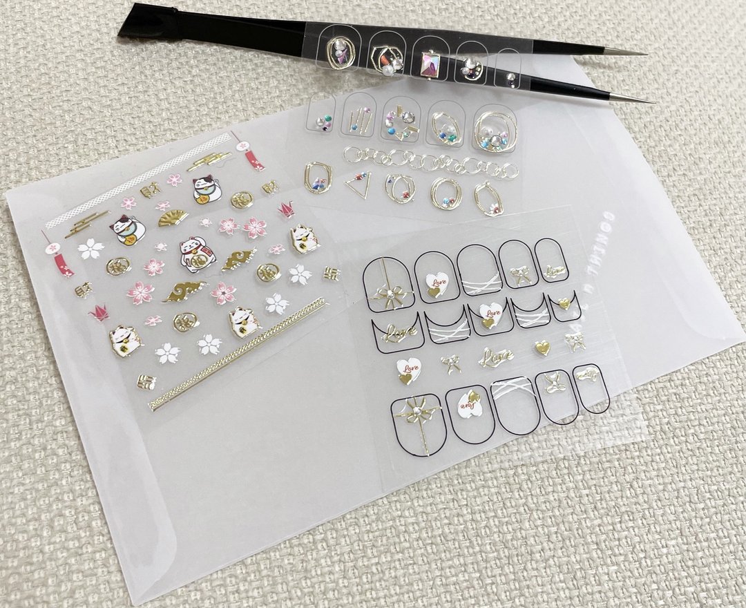 开运好物 招财猫丘比特 Neko Cupid 美甲造型贴套组-三张 - 木工/竹艺/纸艺 - 纸 多色