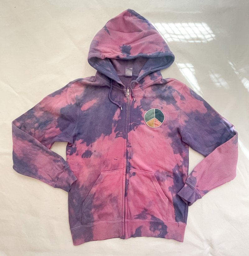 Peace hoodie 蓝染 aizome Tie dye 绞染 shibori 和平 - 女装上衣 - 棉．麻 紫色