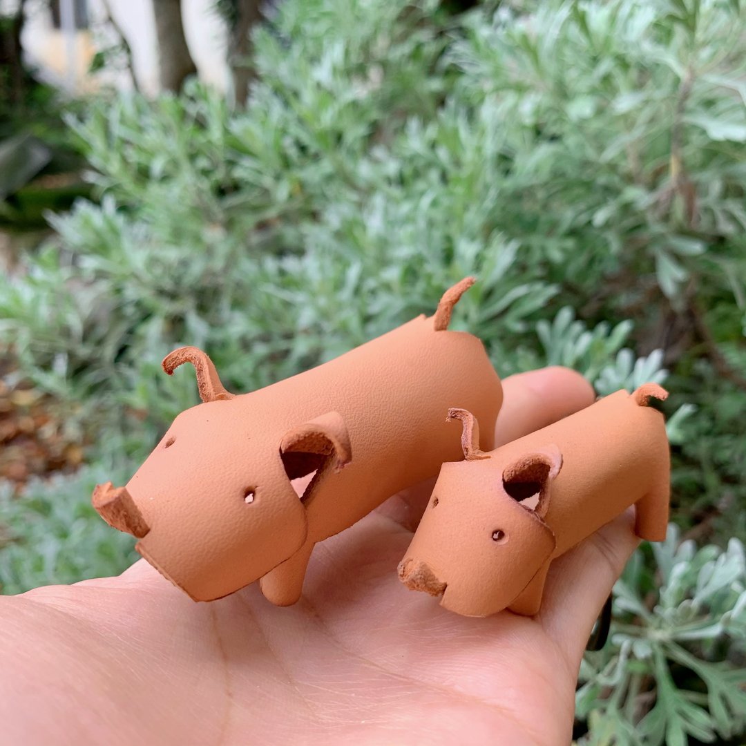 小猪仔钥匙圈 - 钥匙链/钥匙包 - 真皮 