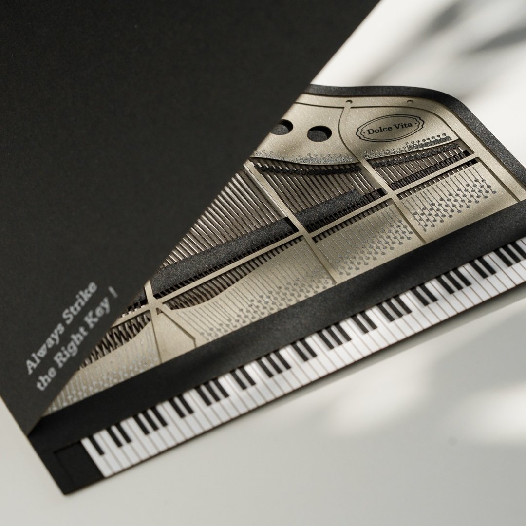 Paper Piano 钢琴定制贺卡 / 万用卡 - 卡片/明信片 - 纸 黑色
