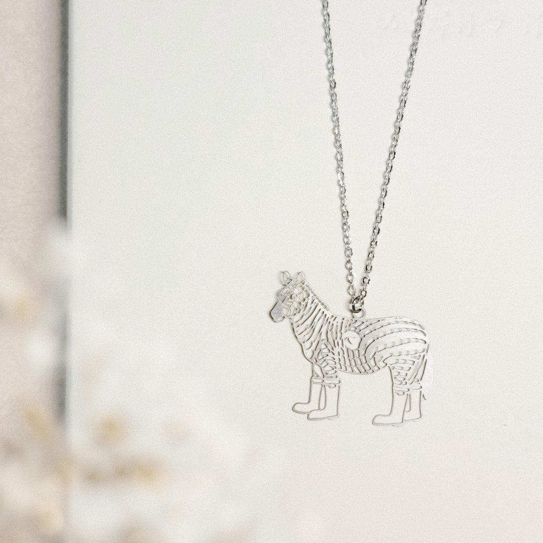 Zebra Necklace 与鞋约会系列 斑马动物项链 抗敏医疗钢 送礼推荐 - 项链 - 不锈钢 银色