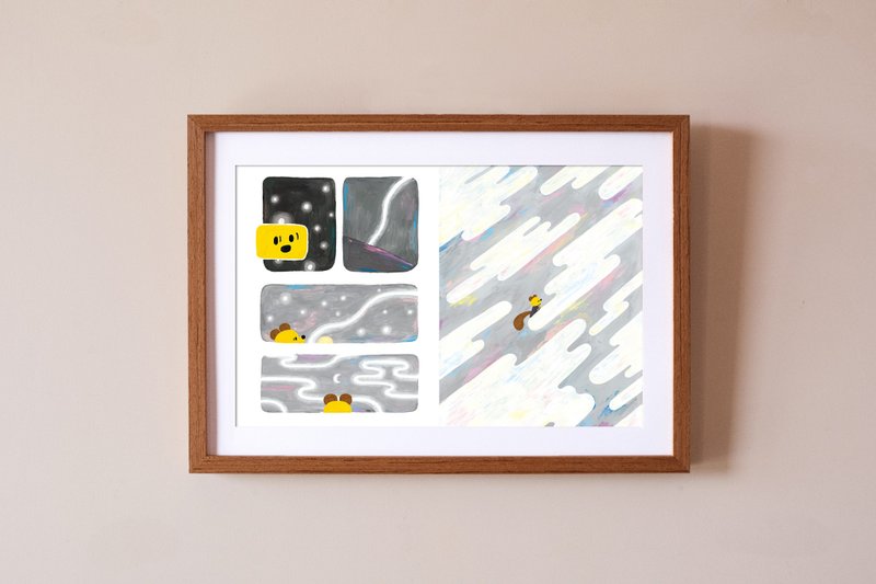 | 起雾 | 风来了复制画 ( 含框 ) - 海报/装饰画/版画 - 纸 灰色