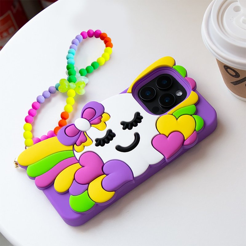 【Candies】iPhone 16 Pro Max- 缤纷蝴蝶结睡宝 紫 手机壳 七夕 - 手机壳/手机套 - 硅胶 紫色