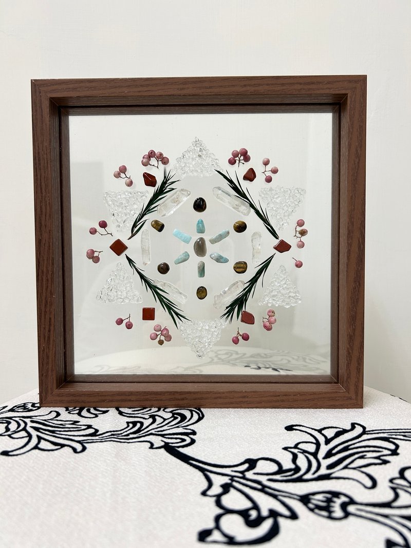 东果格格 水晶阵排列能量画 透明底款 - 植物果实丰收 - 摆饰 - 宝石 咖啡色