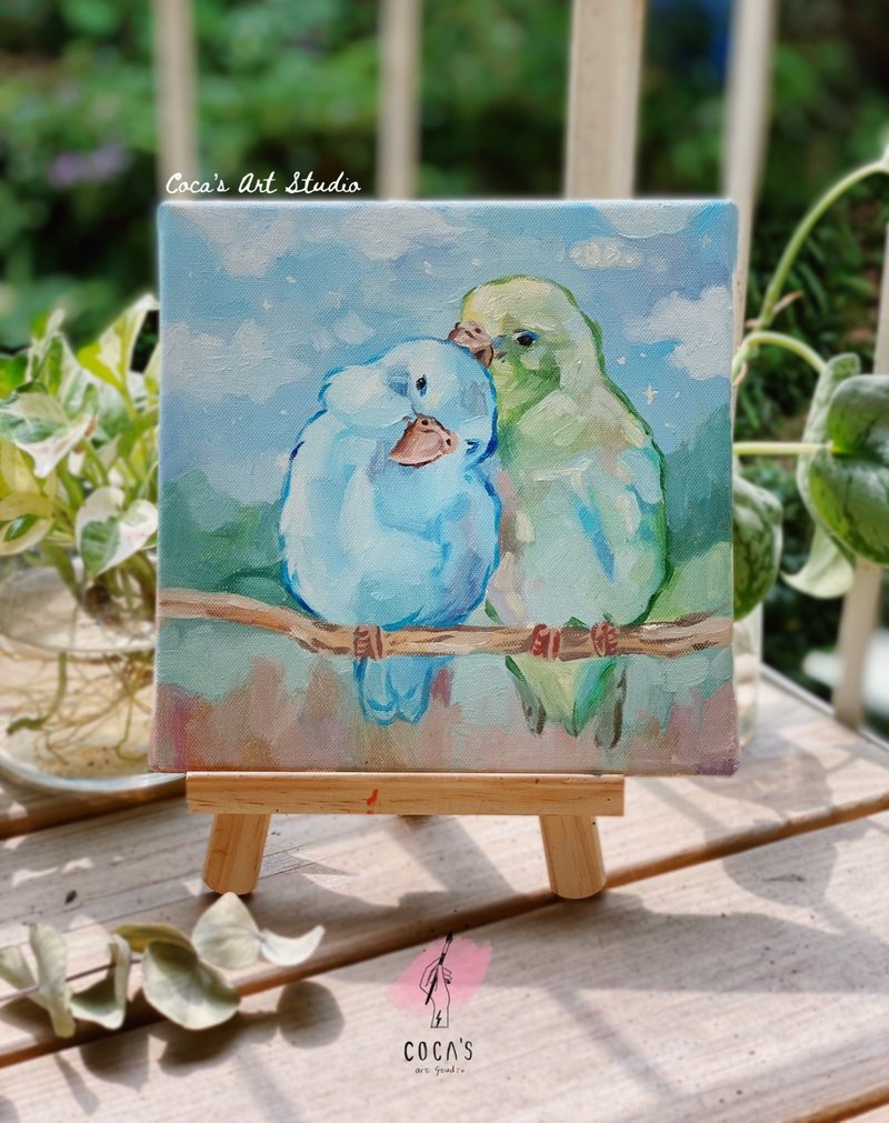 新北  油画绘画  爱情鸟  体验 - 插画/绘画/写字 - 棉．麻 