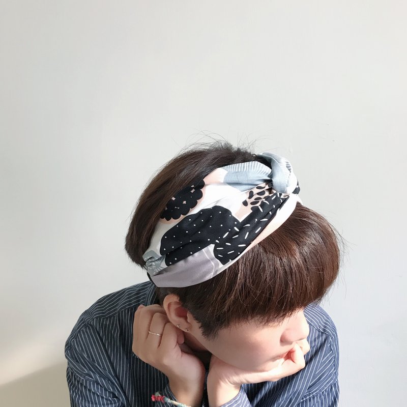 洋葱 芬兰系列 松紧宽版/手工发带 - 发饰 - 棉．麻 白色