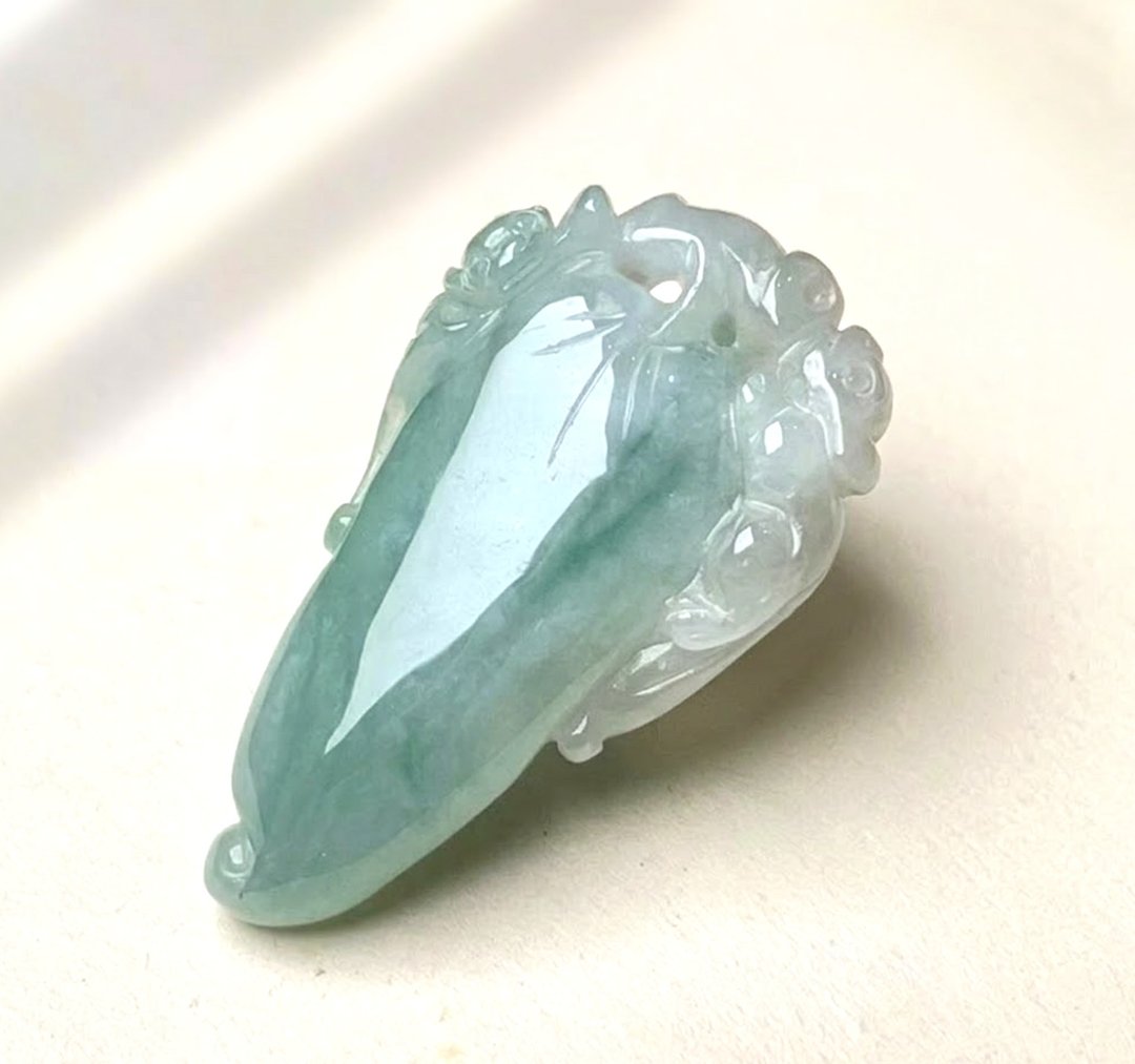冰种飘花翡翠福瓜项链 | 天然缅甸玉翡翠 A 货 | 送礼 - 其他 - 玉石 多色