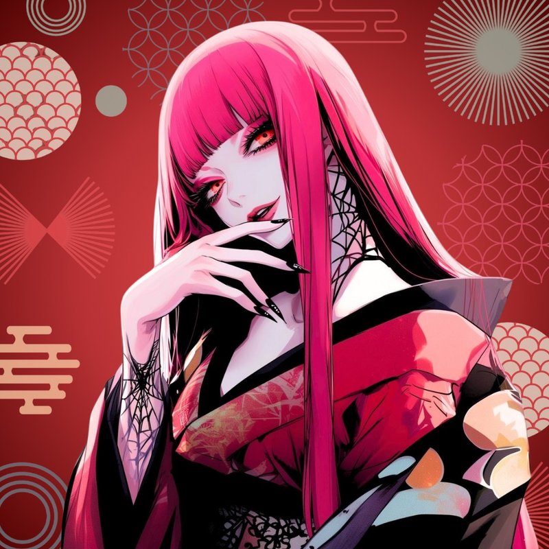 NaChi 原创贴纸【女郎蜘蛛】 - 贴纸 - 纸 粉红色