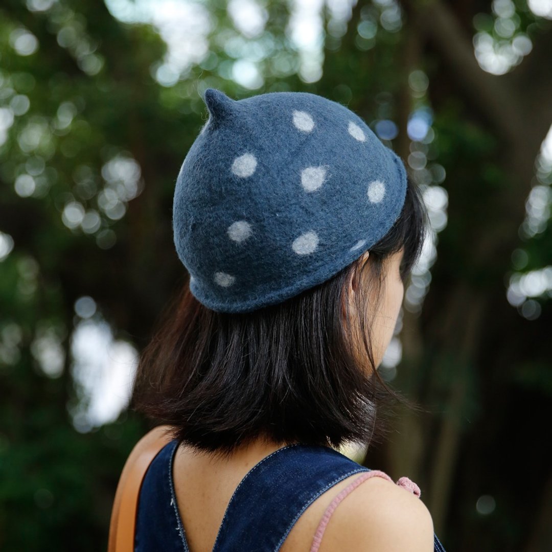 轲人造物手工羊毛毡春秋冬款盆帽渔夫帽女帽圆顶甜美可爱文艺日系 - 帽子 - 羊毛 