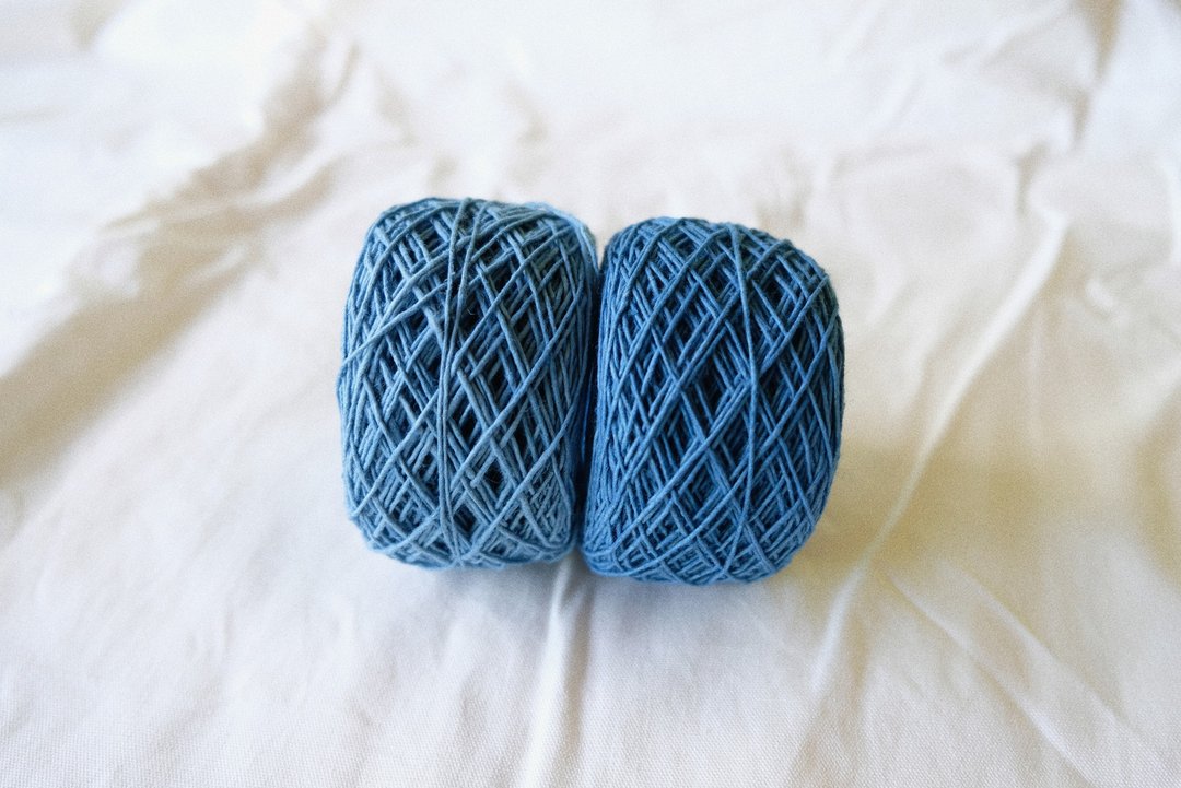 Indigo natural dyed cotton yarn for DIY - 编织/刺绣/羊毛毡/裁缝 - 棉 蓝色