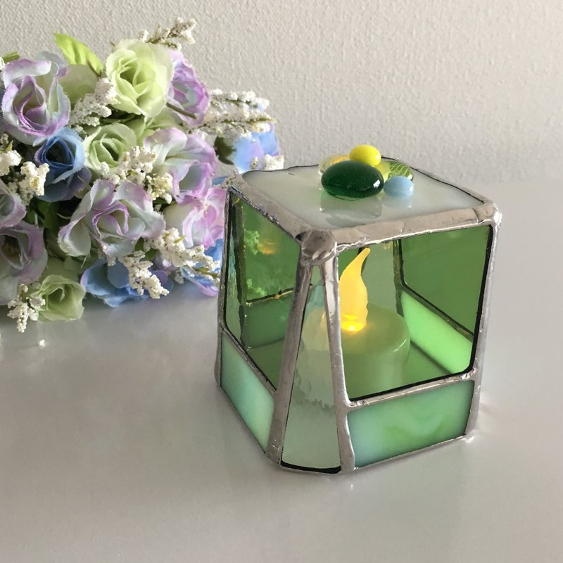 Sweet night LED candle holder Melon Green Bay View - 蜡烛/烛台 - 玻璃 绿色