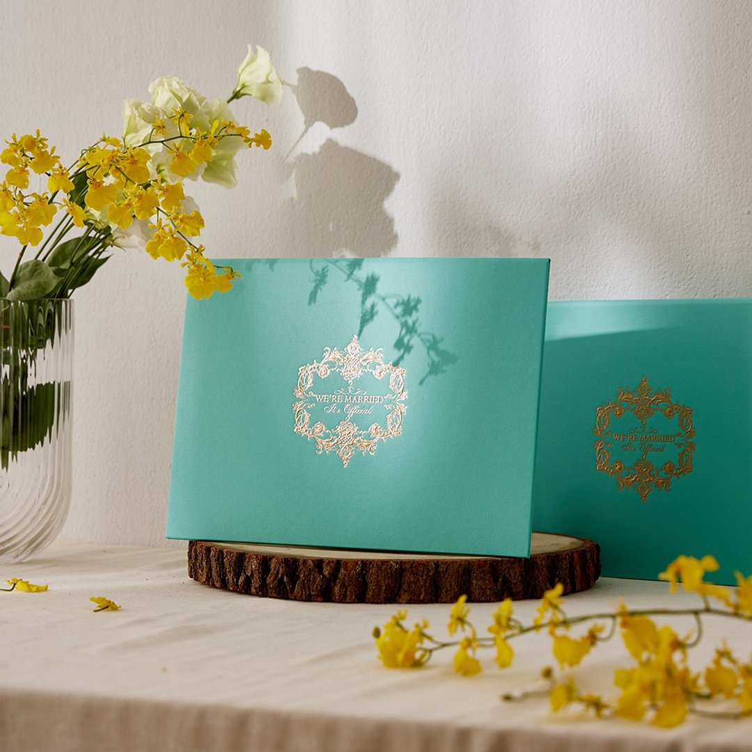 结婚书约套组/Tiffany (赠送烫金书约纸)【快速出货 - 婚礼誓言书 - 纸 蓝色