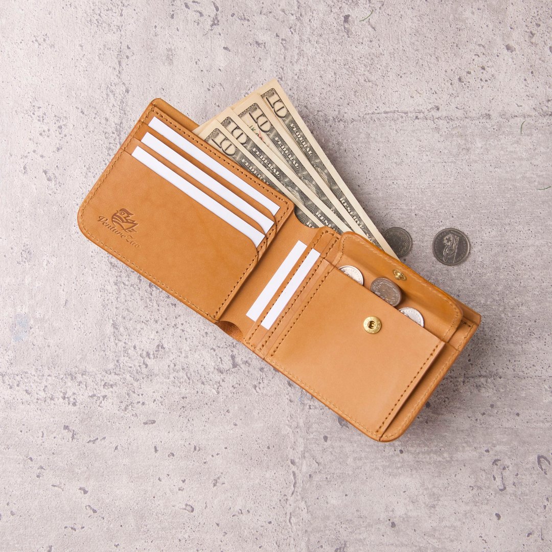 零钱袋短夹 EW Coin Wallet / 杏黄 Apricot - 皮夹/钱包 - 真皮 