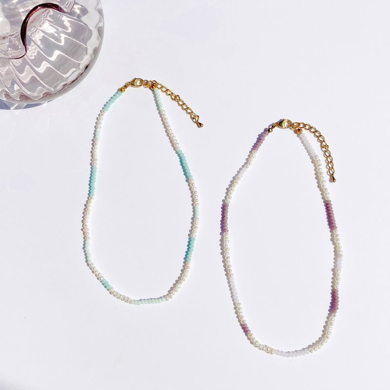 水晶配小珍珠项链 - 手链/手环 - 珍珠 多色