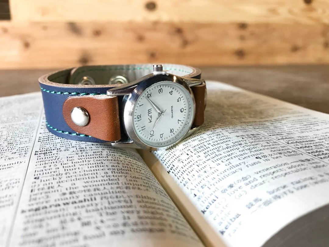 STITCH Clicking Trad Style Stitch Run Watch Men's Like SRW-NHB-GS - 女表 - 真皮 蓝色