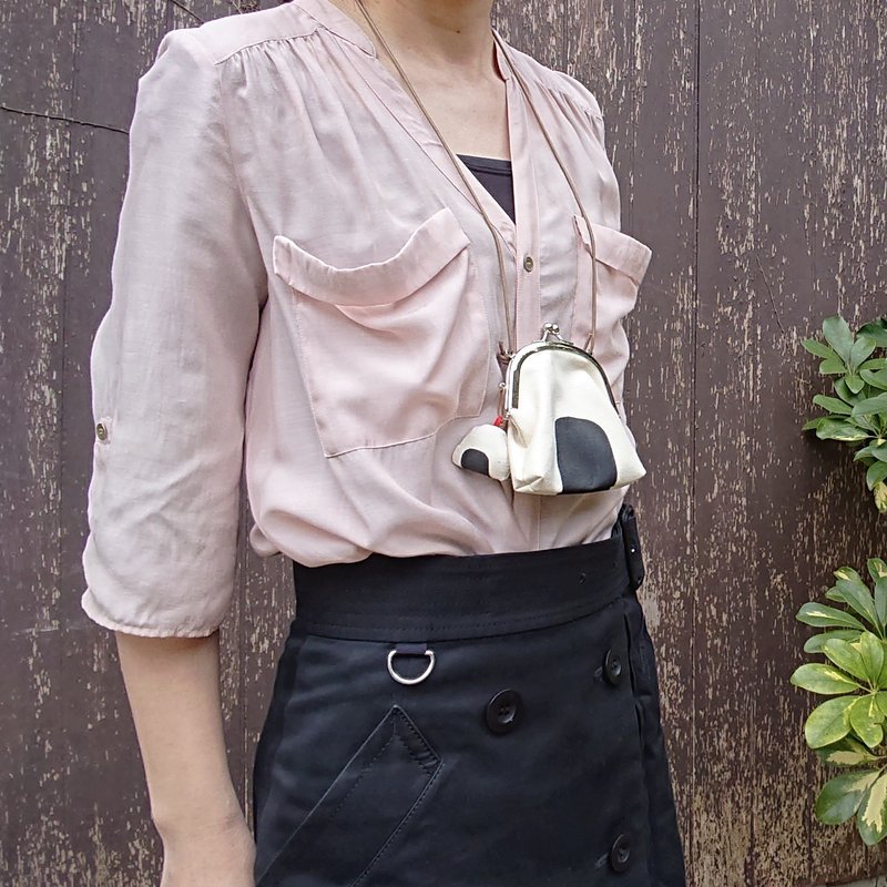 可挂颈饭团零钱包 / 小钱包 - 零钱包 - 棉．麻 白色