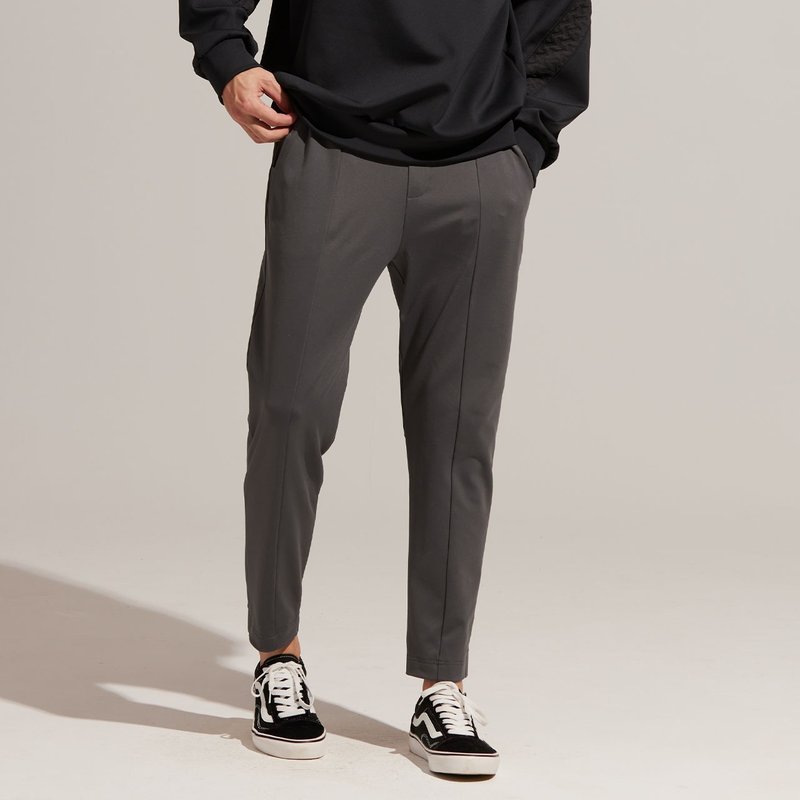 REBOOT动能-修身窄管九分裤-磁灰 - 男士长裤 - 聚酯纤维 灰色