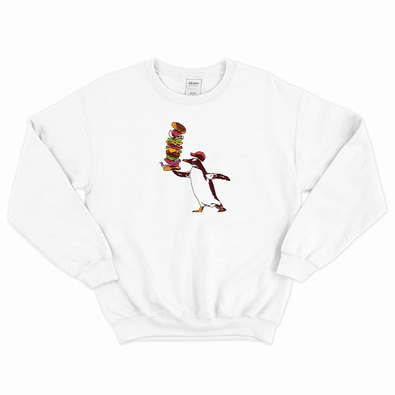 Casual sweatshirts / hamburger Penguin - 男装上衣/T 恤 - 棉．麻 白色