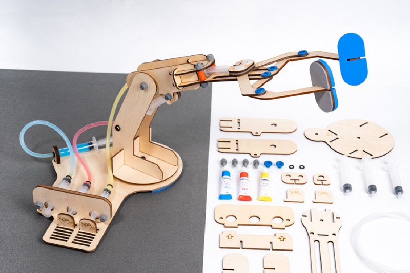 Tinkerer Box 液压机械臂 STEM玩具 送礼 9岁10岁11岁 科学DIY - 木工/竹艺/纸艺 - 木头 灰色