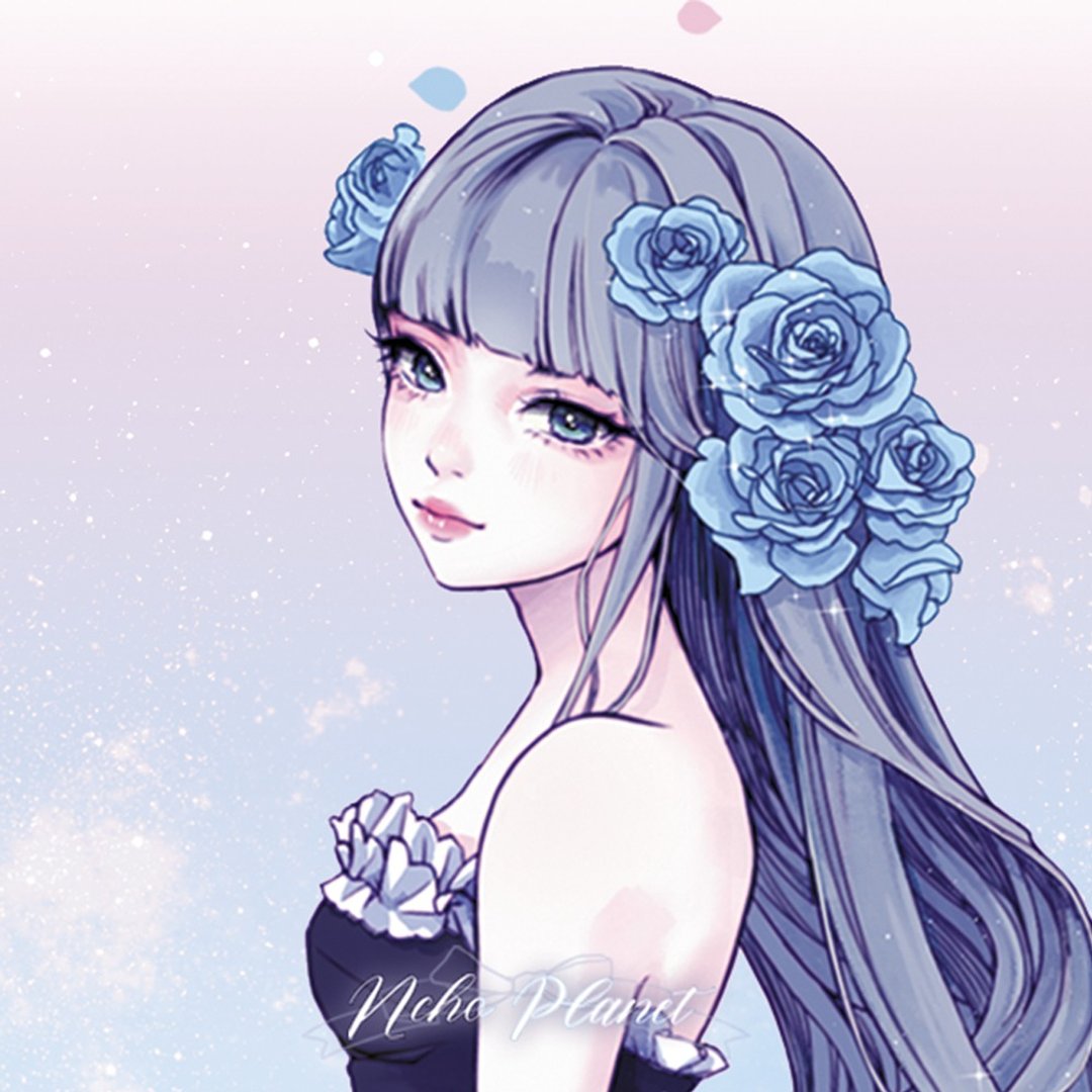 Rosa - 贴纸 - 纸 蓝色