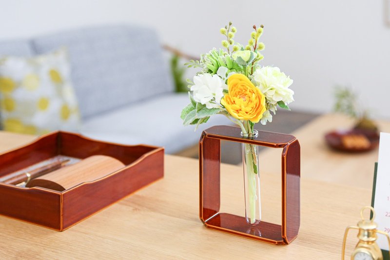 飞驒春庆 福寿漆器店 单枝花瓶 - 花瓶/陶器 - 木头 咖啡色