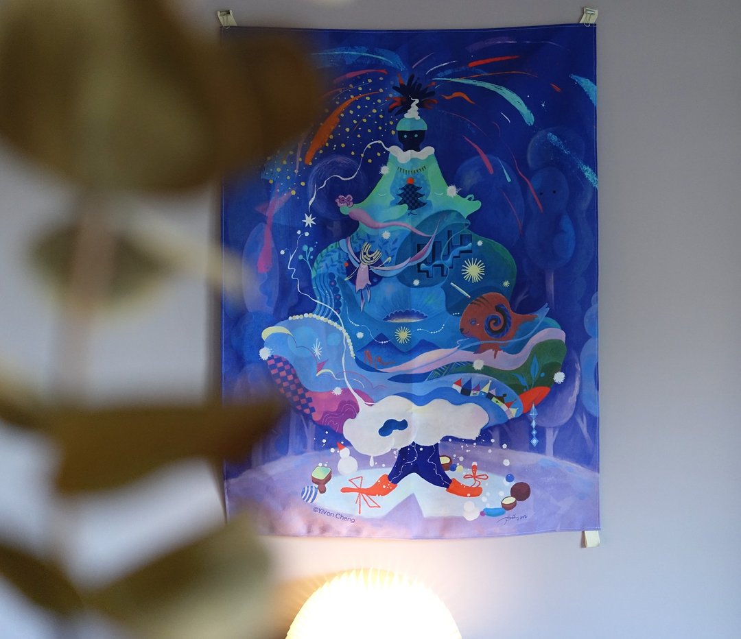 艹方作品  奇幻圣诞树-螺旋面包 两色  圣诞装饰 布幔 挂布 挂幔 - 海报/装饰画/版画 - 聚酯纤维 多色