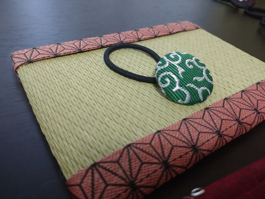 【唐草】绿色 发圈 发饰 日本制造 手工制作 - 发饰 - 其他材质 绿色
