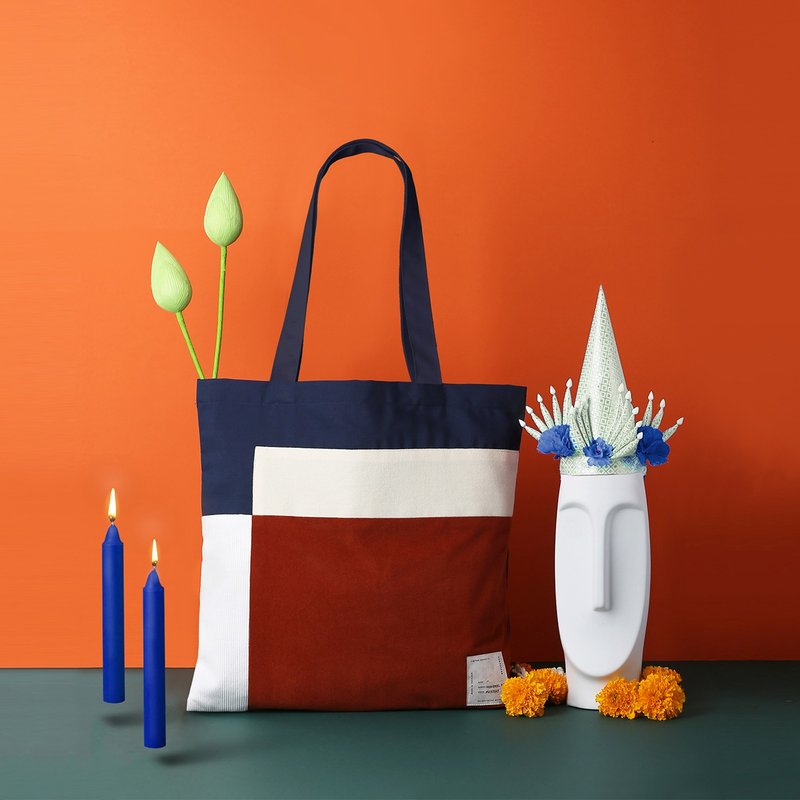 Monday Bag - 手提包/手提袋 - 棉．麻 蓝色