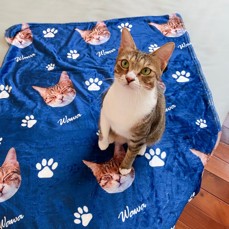 定制毛孩法兰绒毛毯 | 狗 猫 宠物 人像 画像 - 被子/毛毯 - 其他材质 