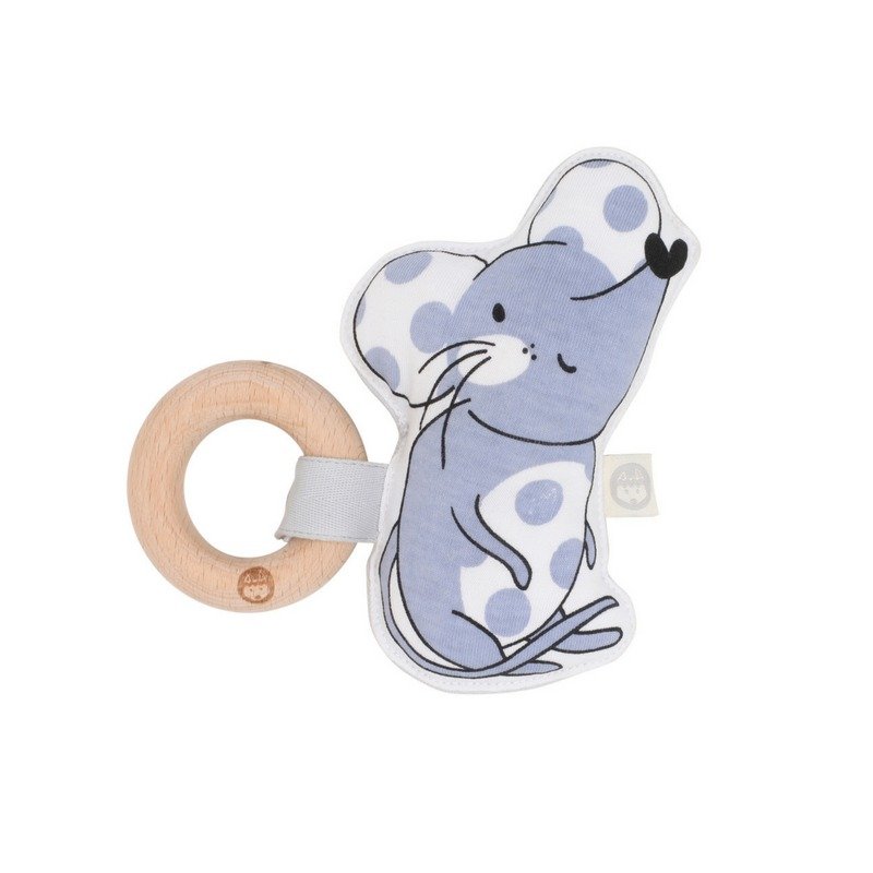 有机棉榉木固齿器-月亮小鼠(LUNA RATTLE) - 其他 - 棉．麻 蓝色